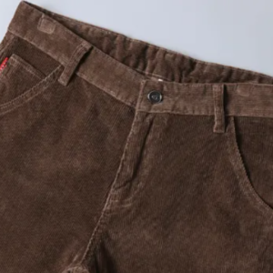 Men's Pockets Corduroy Trousers Winter Slim-fit Straight-leg Casual Pants Clothing
